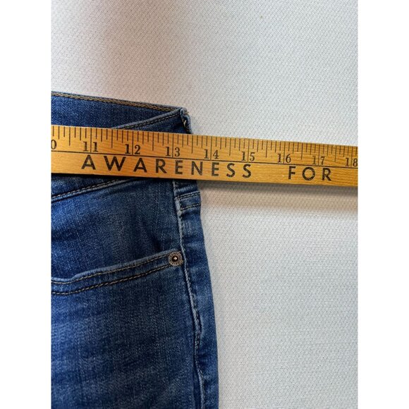 Calvin Klein Women's High Rise Slim Jeans Raw Hem Stretch Size 26 Blue Denim - Picture 7 of 11